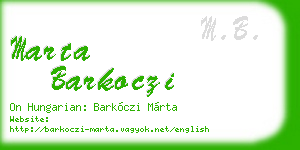 marta barkoczi business card
